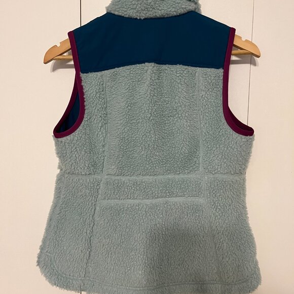 LL Bean's Sherpa Fleece Vest Women's Petite Smoky Blue XS - Picture 3 of 6